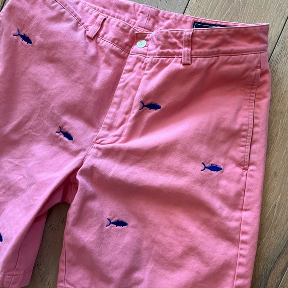 VINEYARD VINES Shep & Ian Men's Club Shorts Pink w Blue Swordfish Pockets - Picture 4 of 10